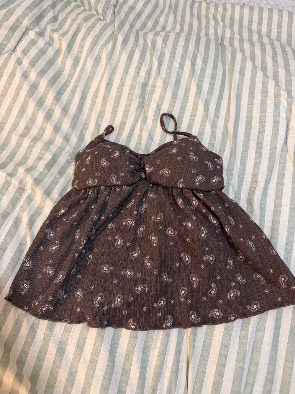 Pink Rose Brown Spaghetti Strap summer top built in bra